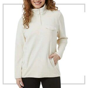 32 Degrees Heat Women's Off-White Snap Fleece Pullover, Size M